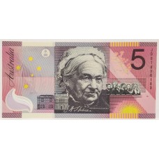 AUSTRALIA 2001 . FIVE 5 DOLLARS BANKNOTE . MacFARLANE/EVANS . LAST PREFIX JD01